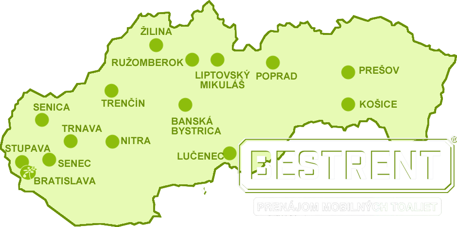 BESTRENT/EKOTOALETY - pokrytie - služieb - Slovensko